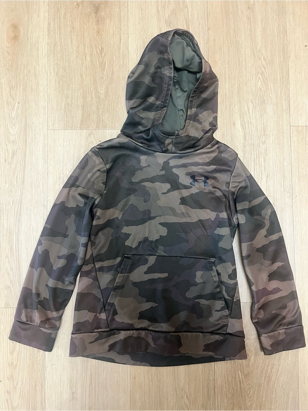 Under Armour Kids' Camo Hooded Pullover - Olive Green/Gray